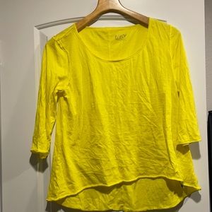 Marc New York Bright yellow, Size L, three quarter sleeve  top